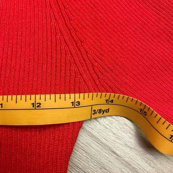 Red Square Neck Ribbed Sweater NWT - Picture 9 of 10